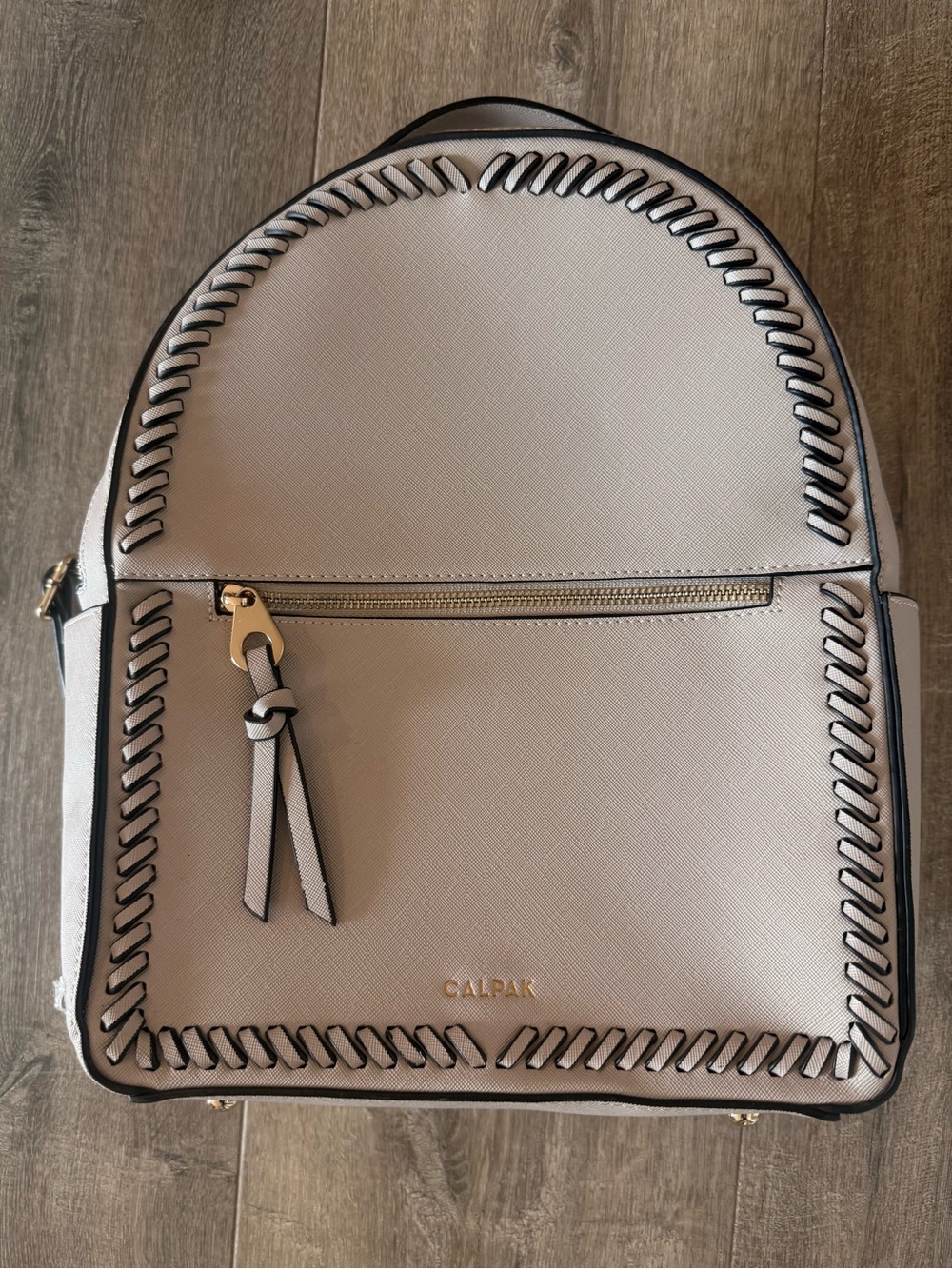 Calpak Cream Backpack with Black Detailing